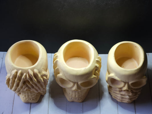 3 Wise Skulls - Marble Collection Yellow/Pink