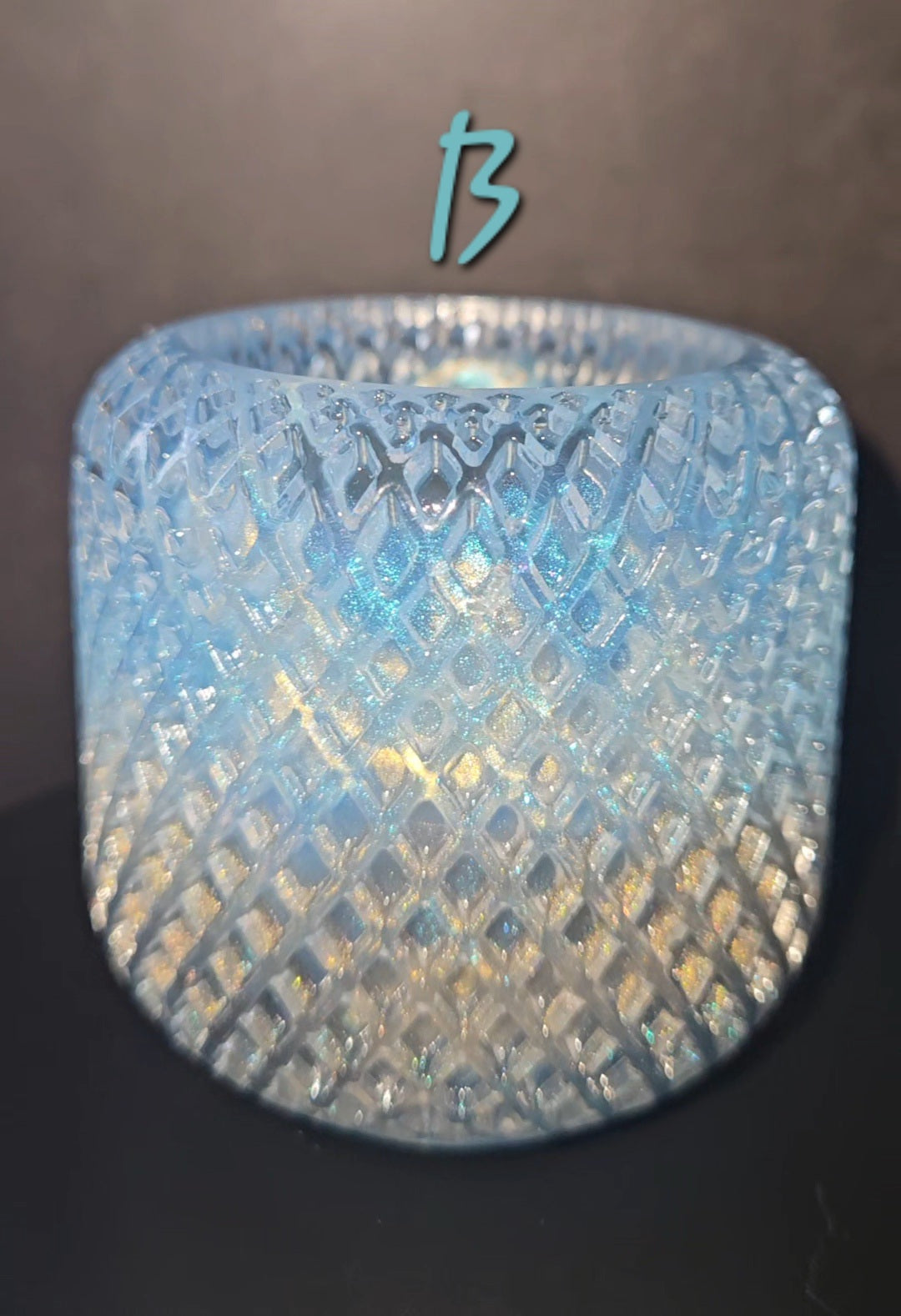 Harmony Haze Candle Holder - Blue/Gold