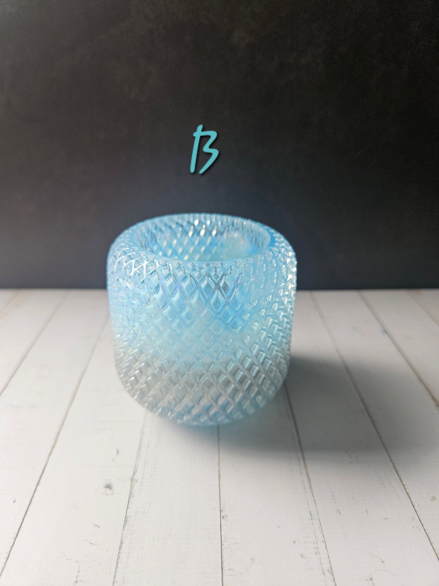 Harmony Haze Candle Holder - Blue/Gold