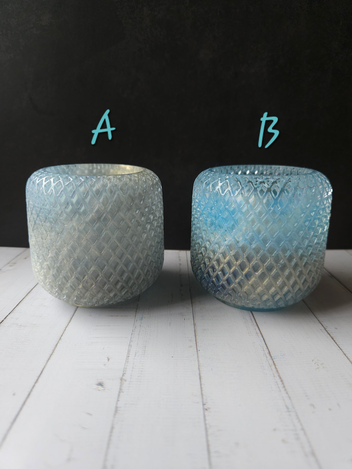Harmony Haze Candle Holder - Blue/Gold