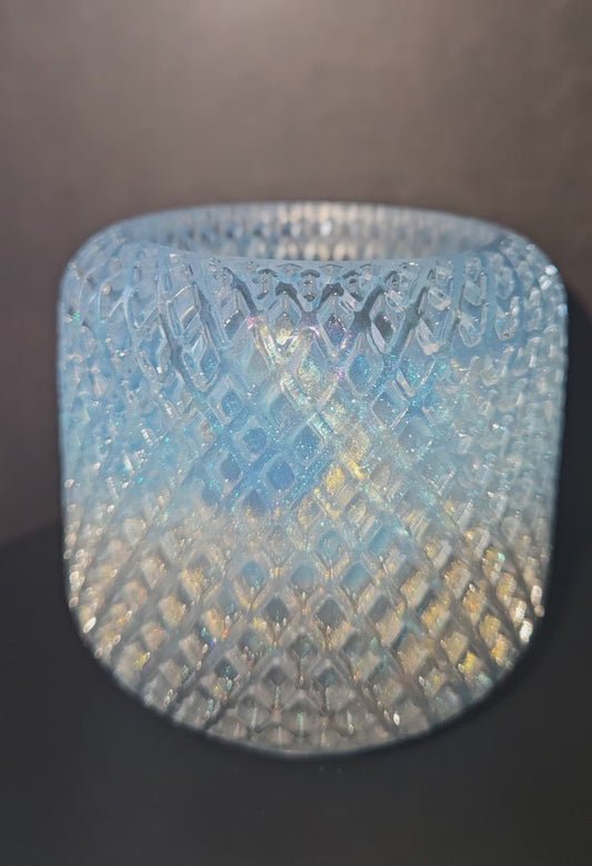 Harmony Haze Candle Holder - Blue/Gold