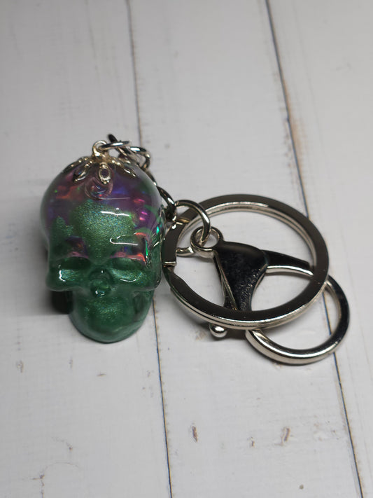 Glitter For Brains Skull Keychain