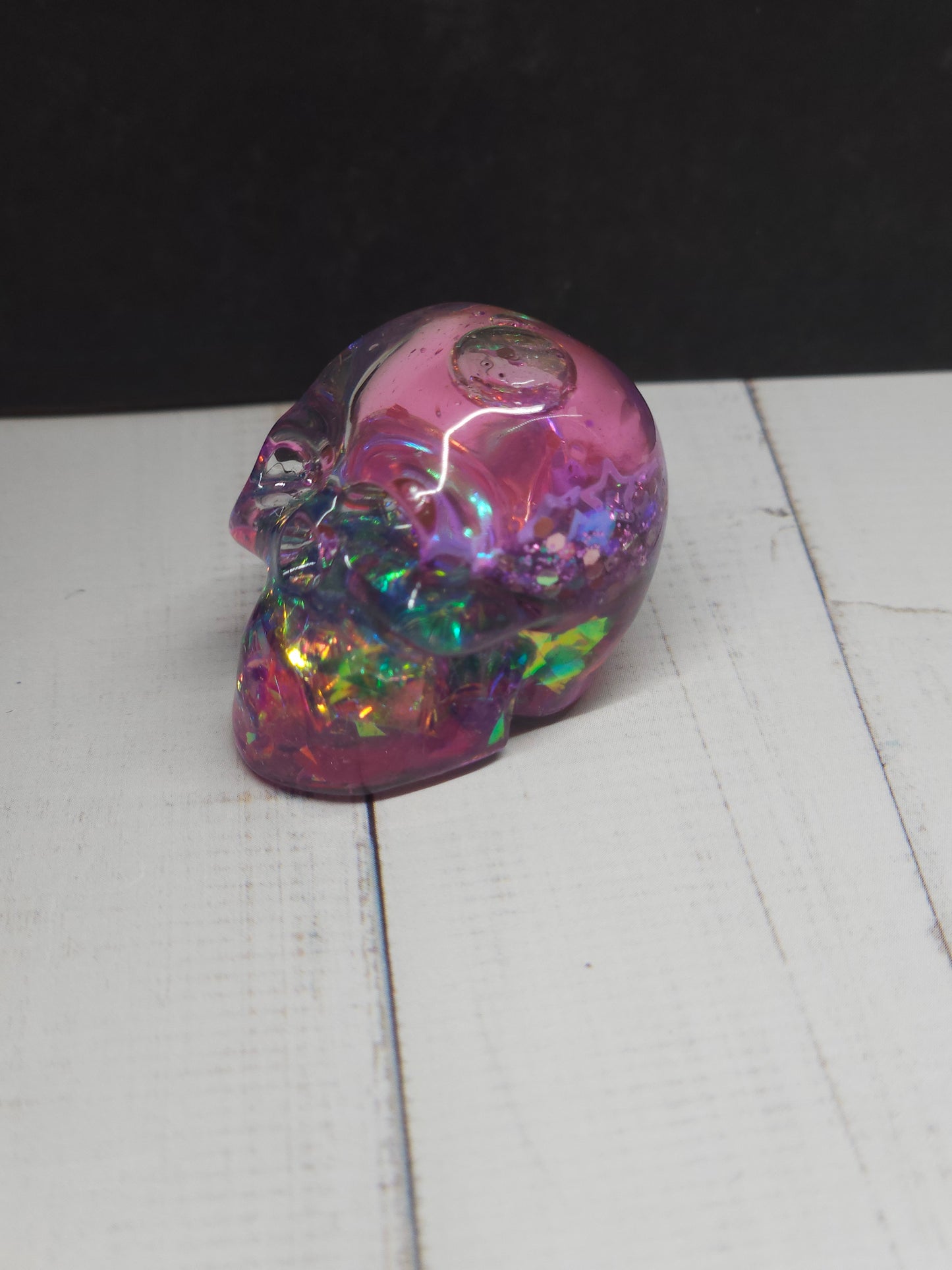 Glitter For Brains Skull Keychain