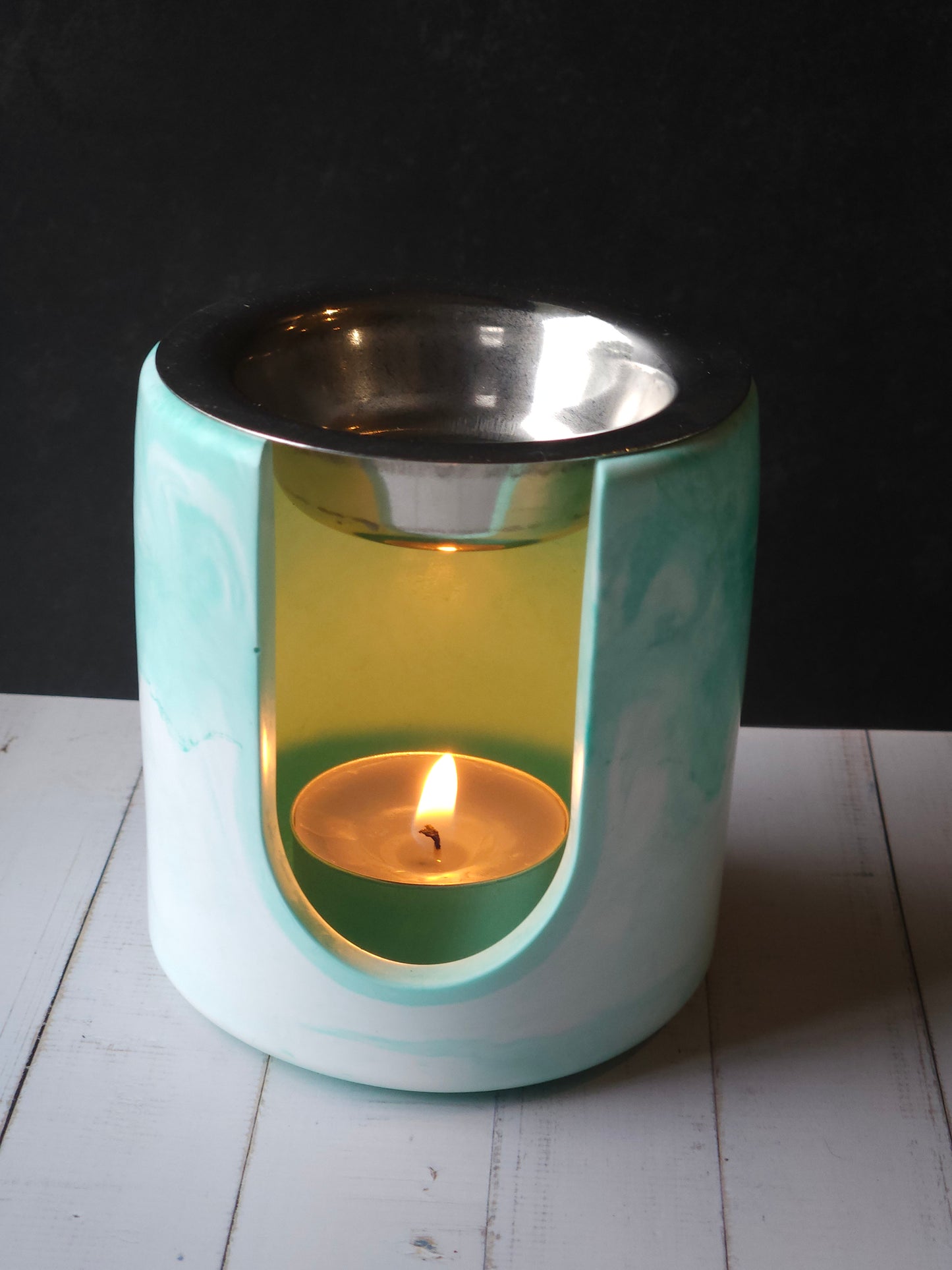 Marble Melts – Cylinder White/Green