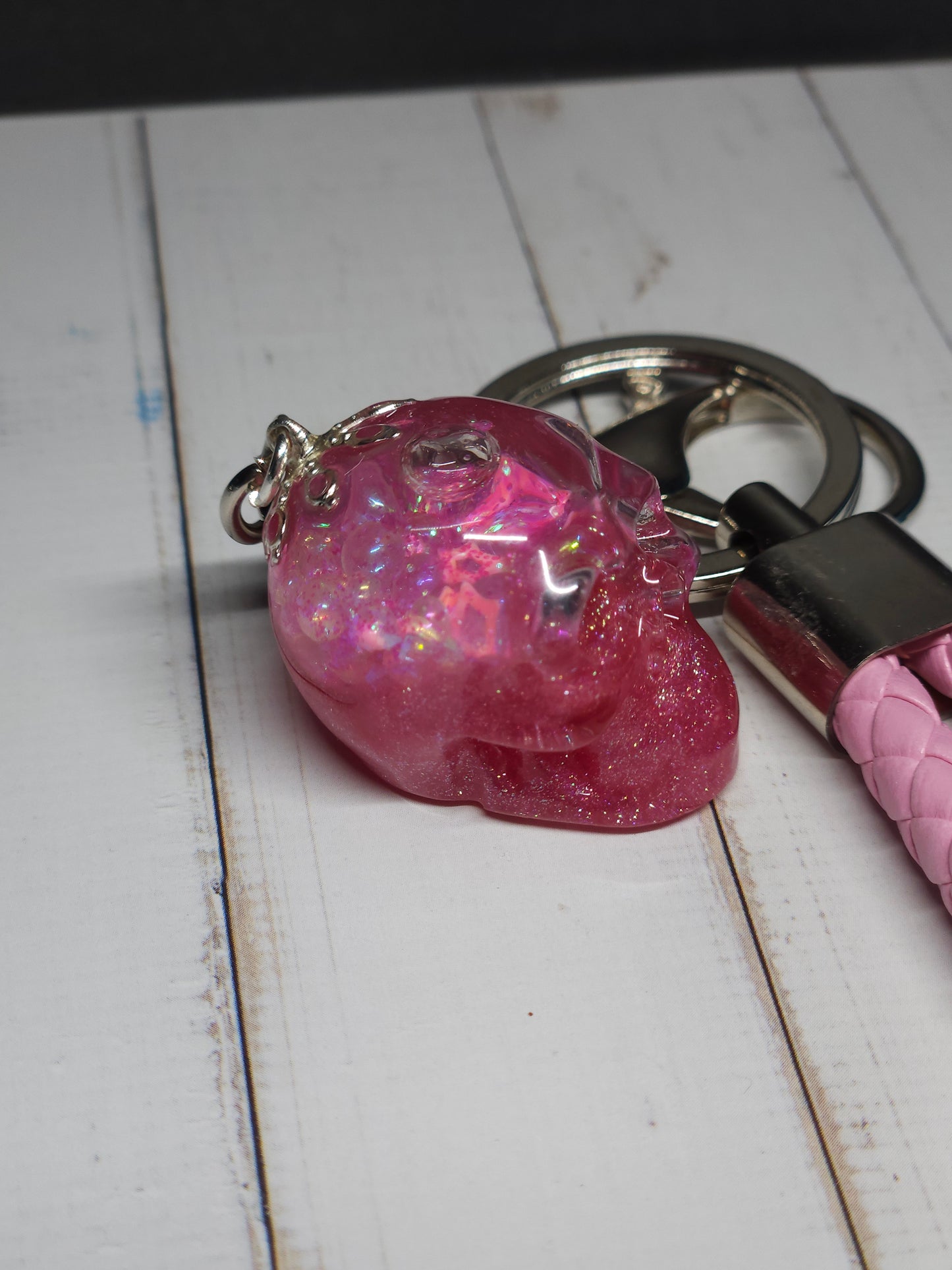 Glitter For Brains Skull Keychain