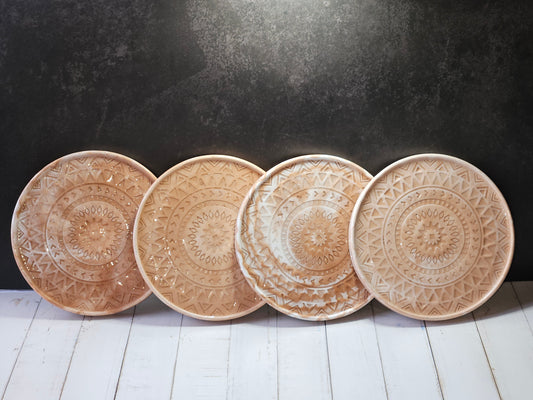 Mandala Luxe Coaster - Pink/White Set of 4