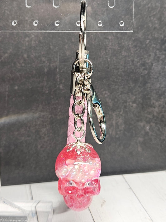 Glitter For Brains Skull Keychain