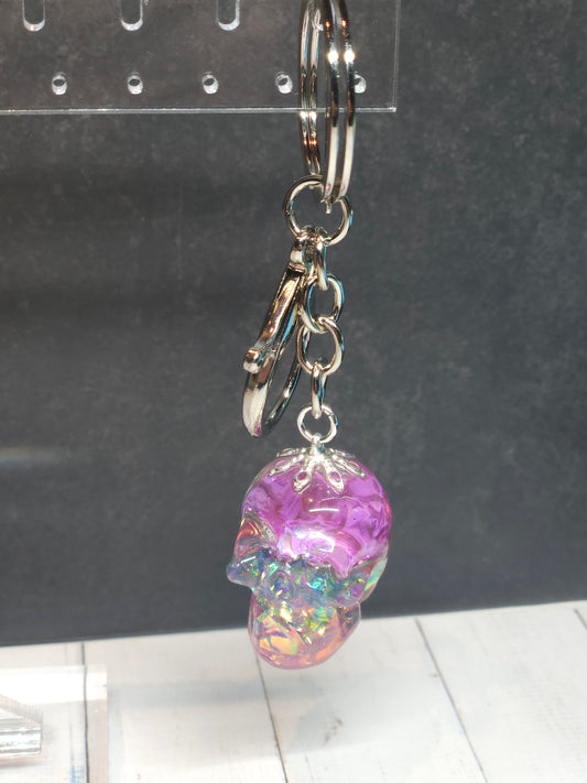 Glitter For Brains Skull Keychain