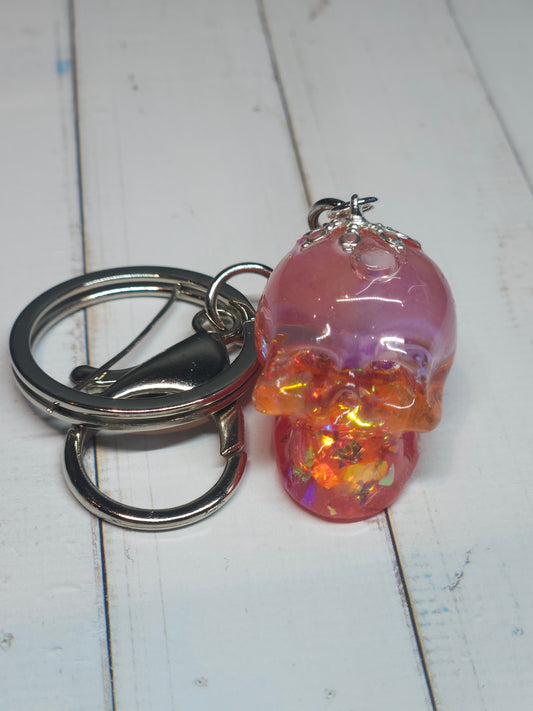 Glitter For Brains Skull Keychain