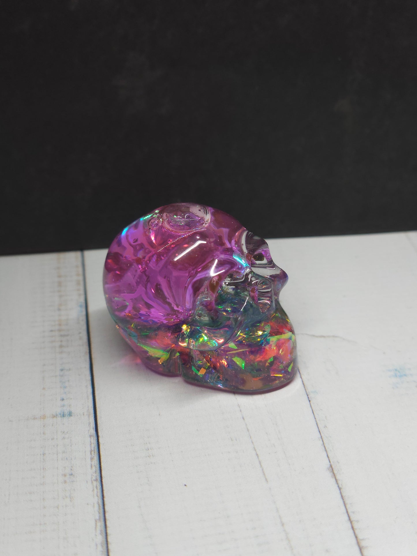 Glitter For Brains Skull Keychain