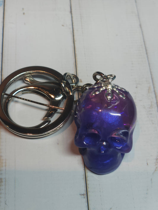 Glitter For Brains Skull Keychain