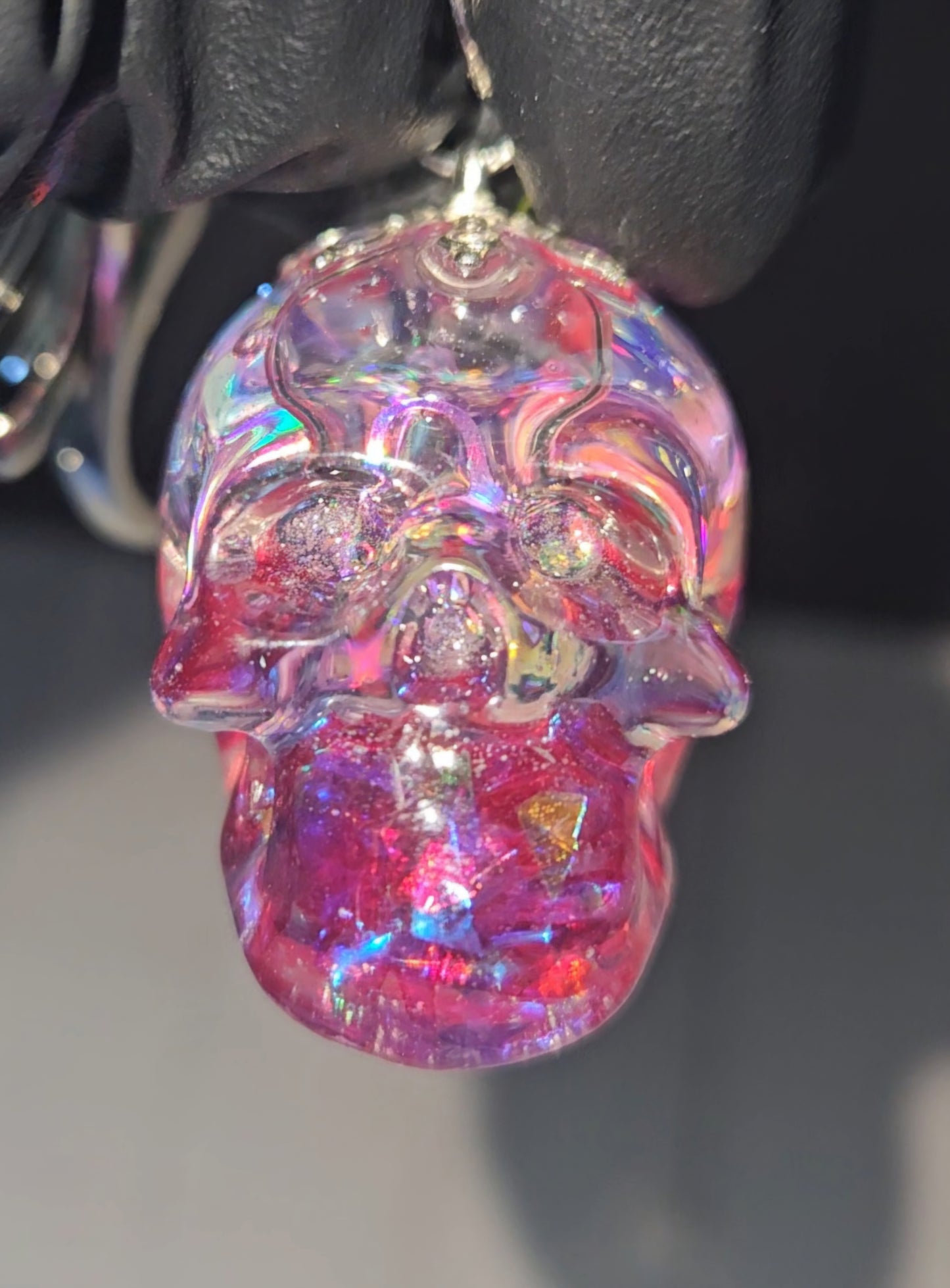 Glitter For Brains Skull Keychain