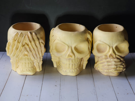 3 Wise Skulls - Marble Collection Yellow/Pink