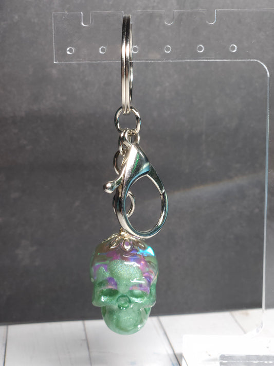 Glitter For Brains Skull Keychain
