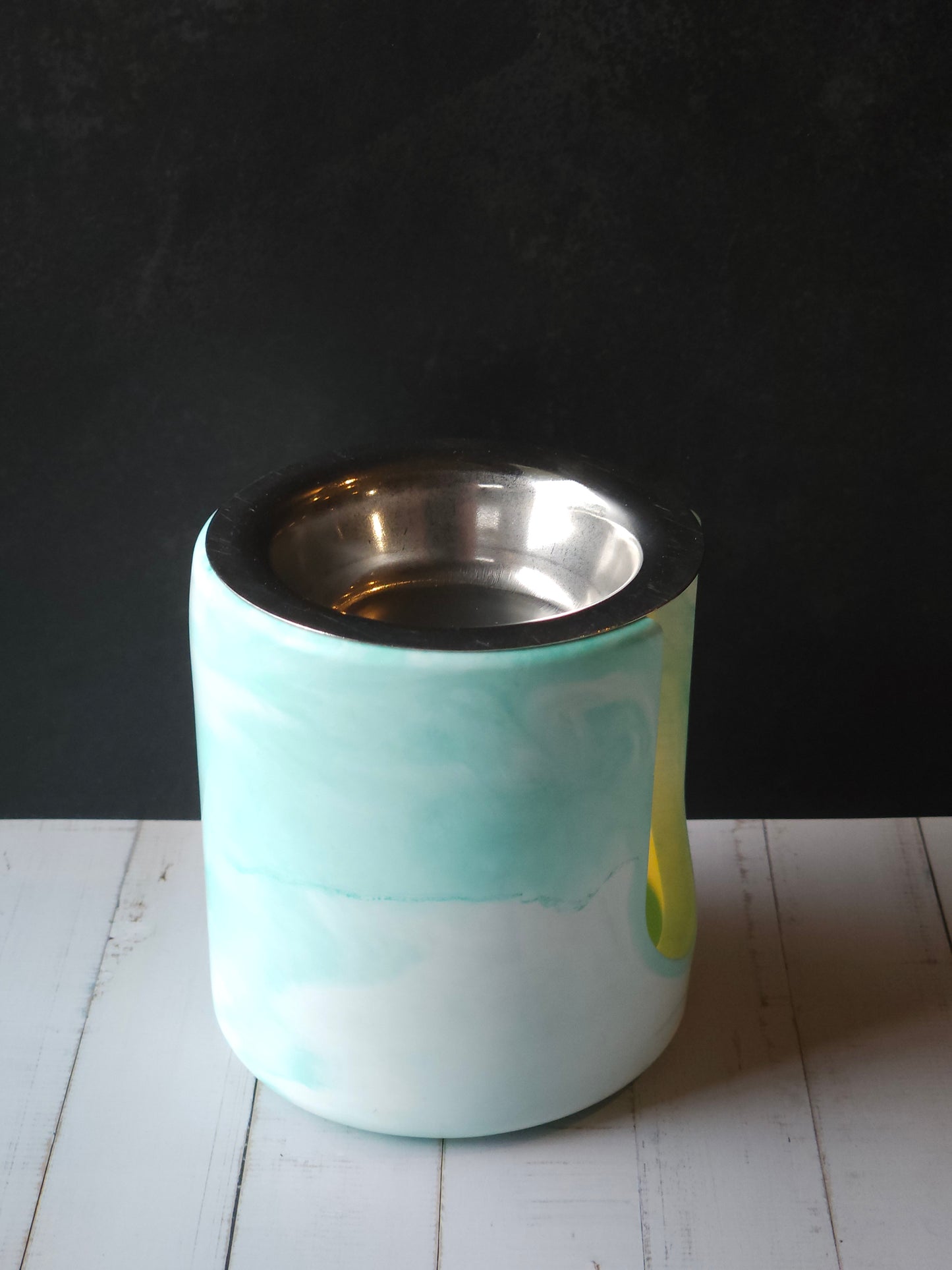Marble Melts – Cylinder White/Green
