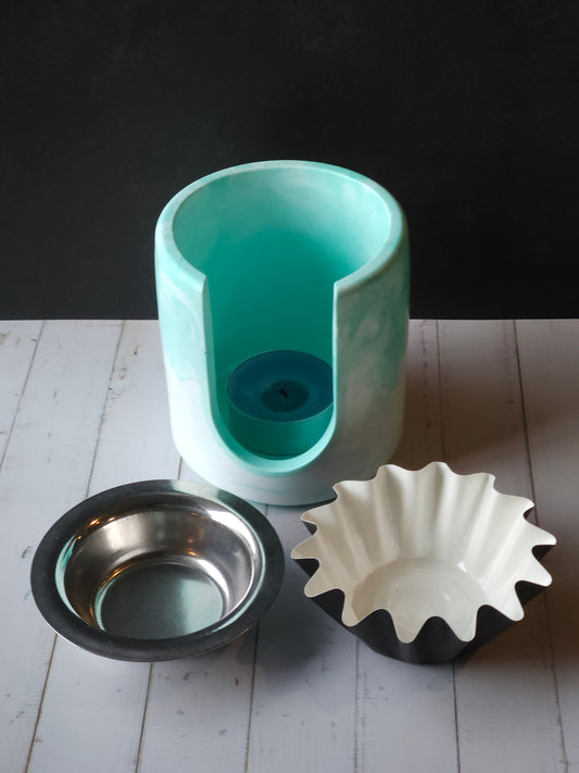 Marble Melts – Cylinder White/Green
