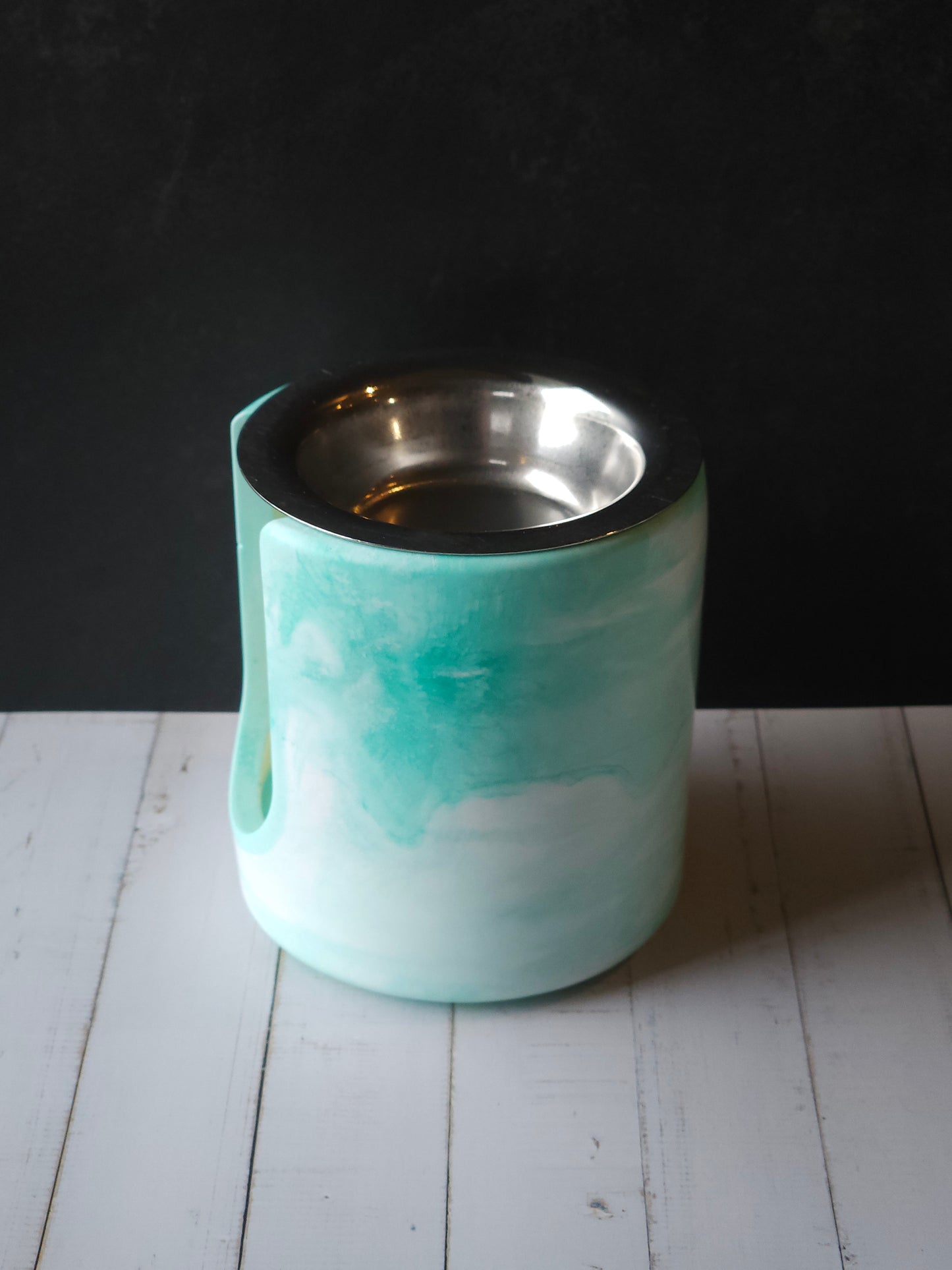 Marble Melts – Cylinder White/Green