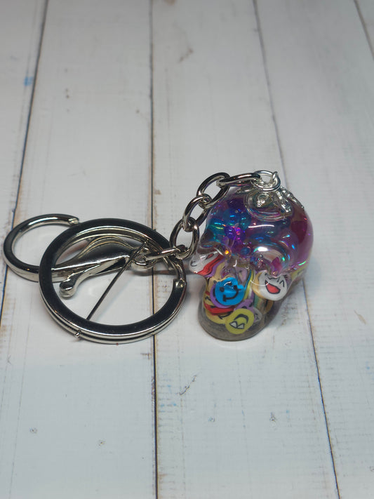 Glitter For Brains Skull Keychain