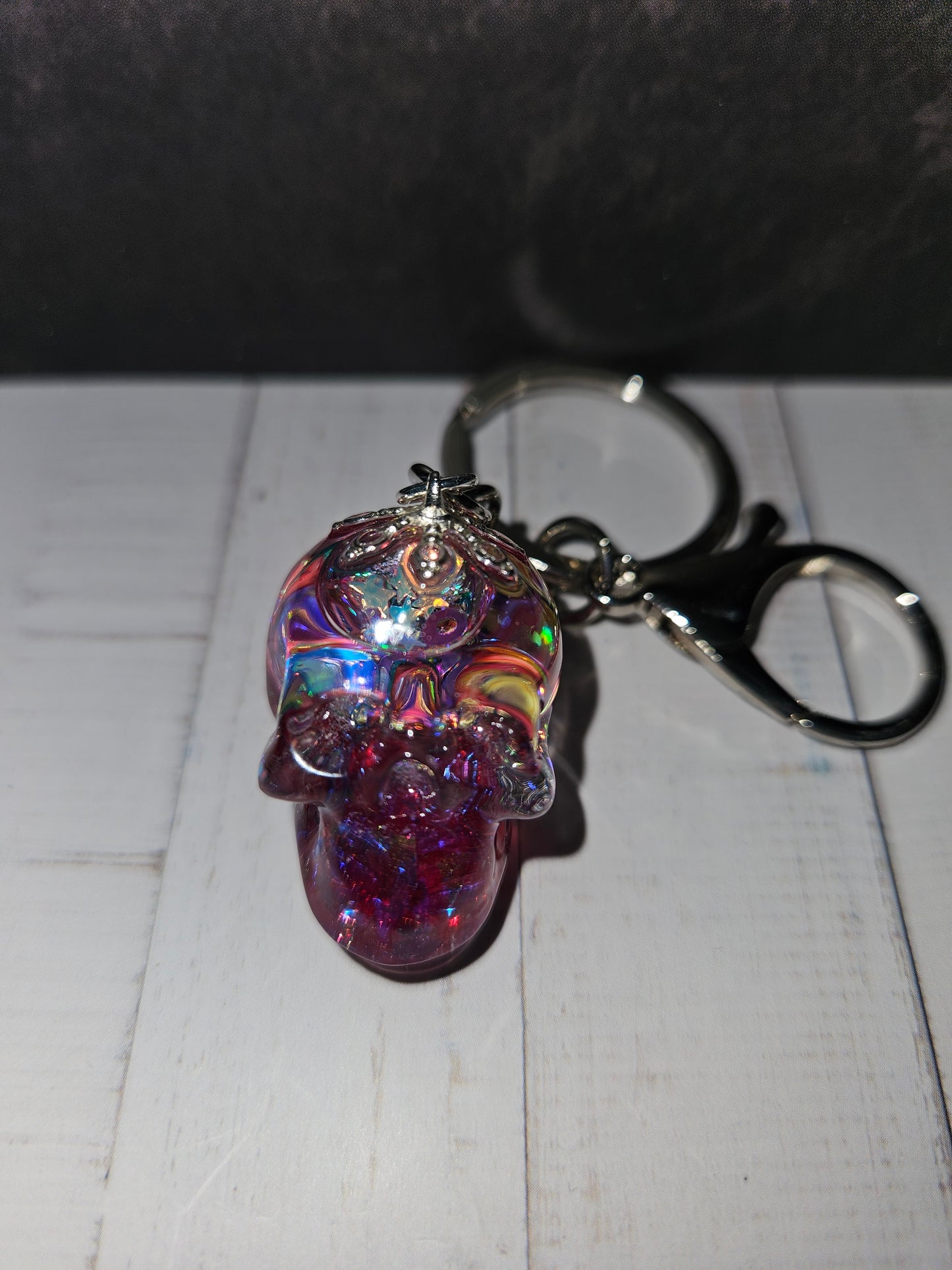 Glitter For Brains Skull Keychain