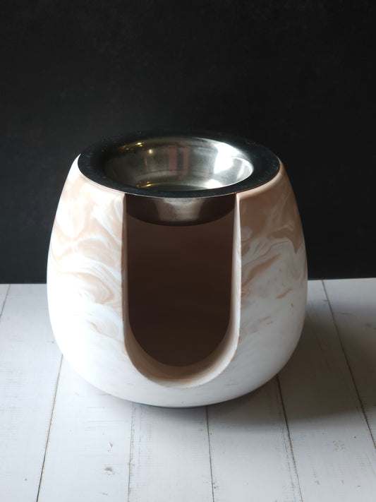 Marble Melts - Round White/Pink