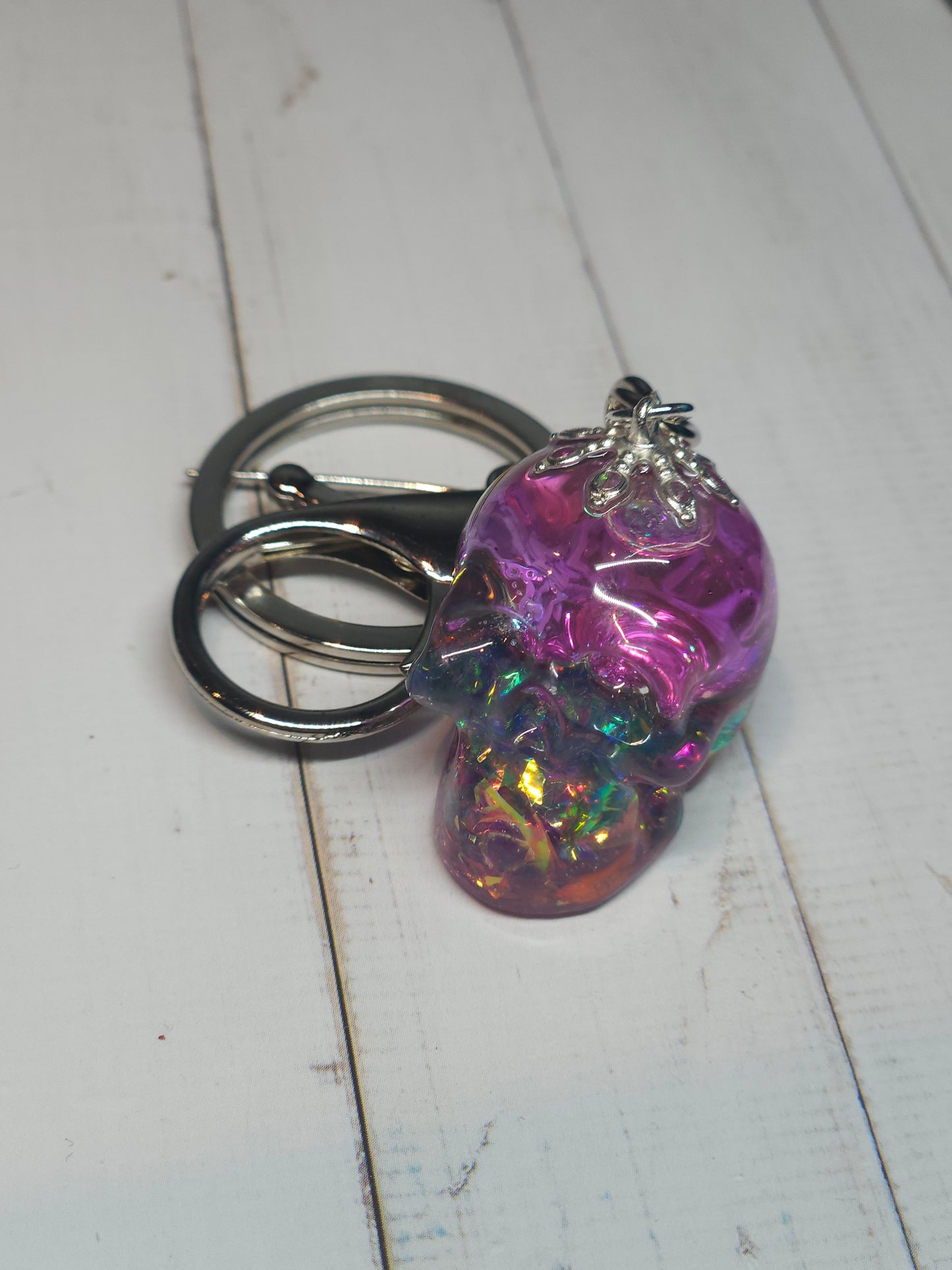 Glitter For Brains Skull Keychain