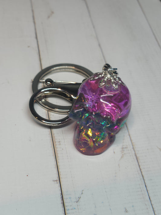 Glitter For Brains Skull Keychain