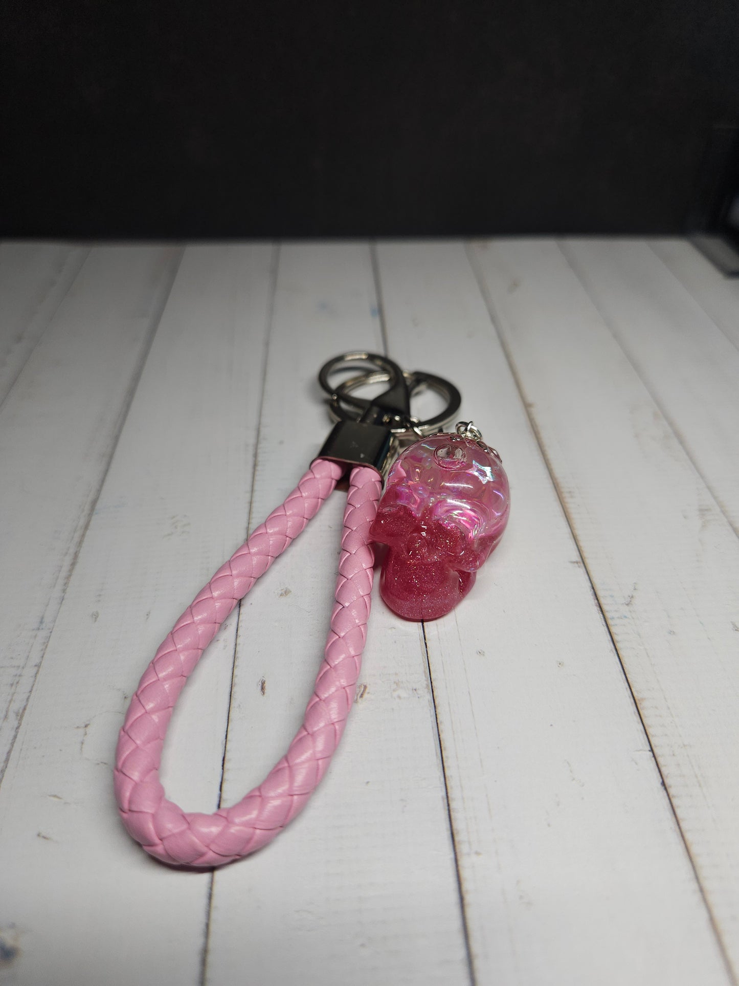 Glitter For Brains Skull Keychain
