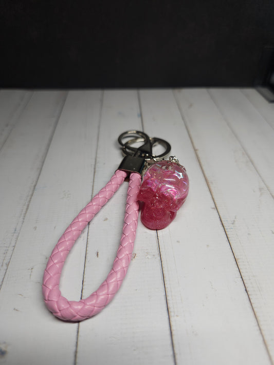 Glitter For Brains Skull Keychain
