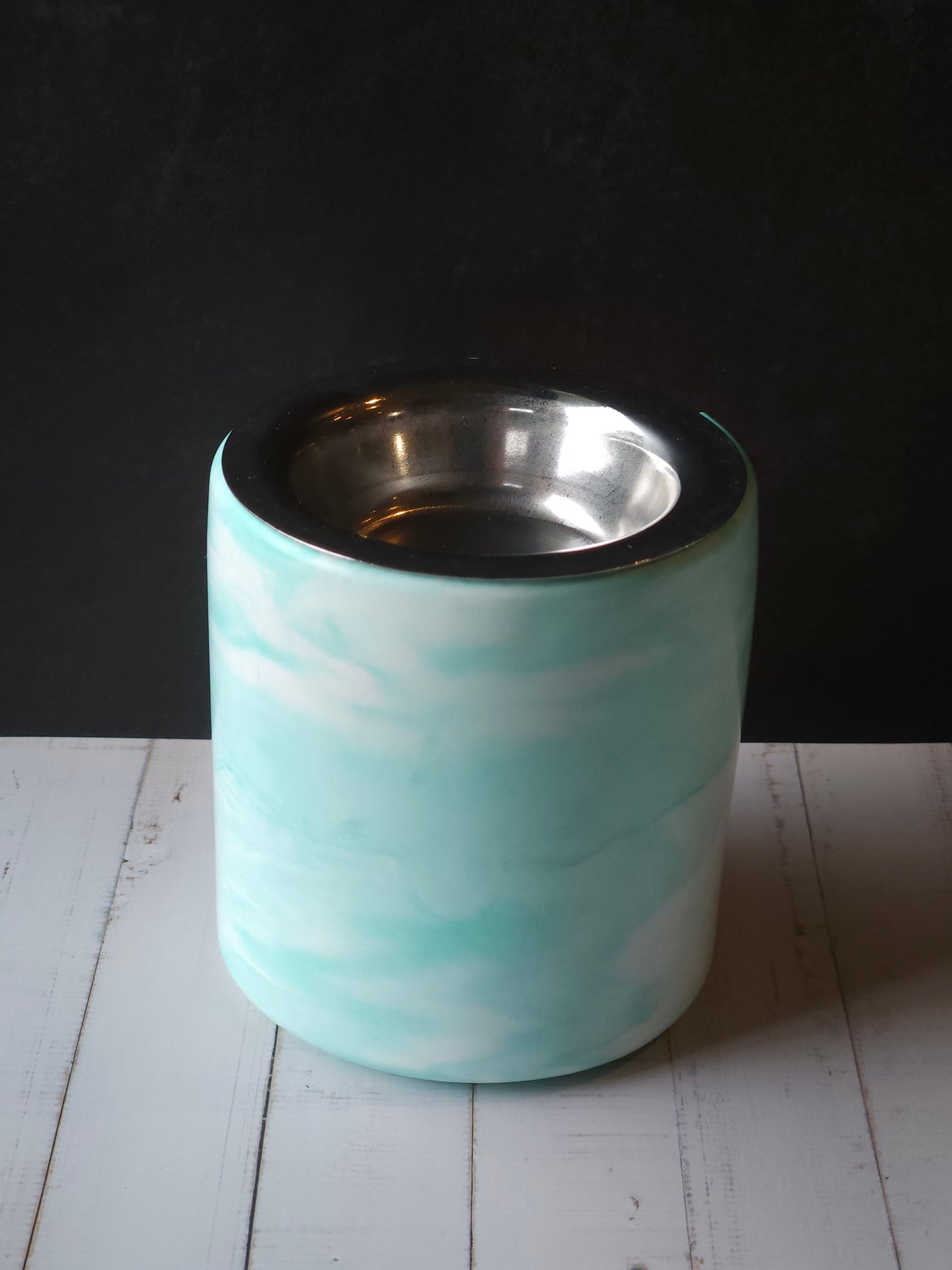Marble Melts – Cylinder White/Green