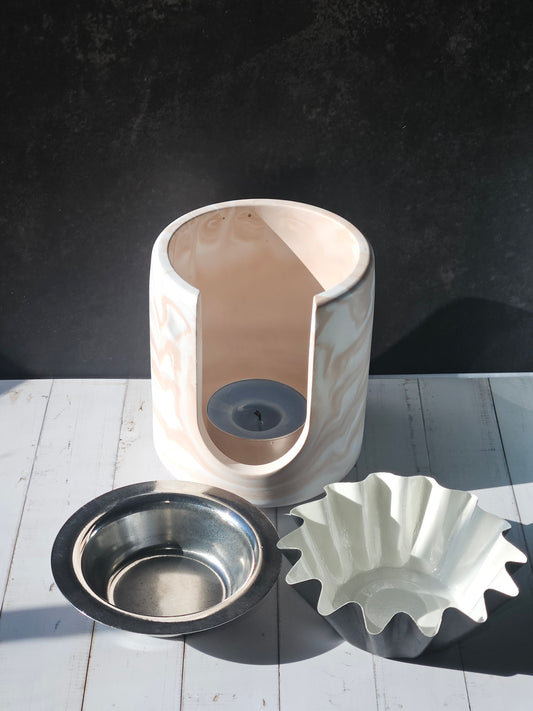 Marble Melts – Cylinder White/Pink