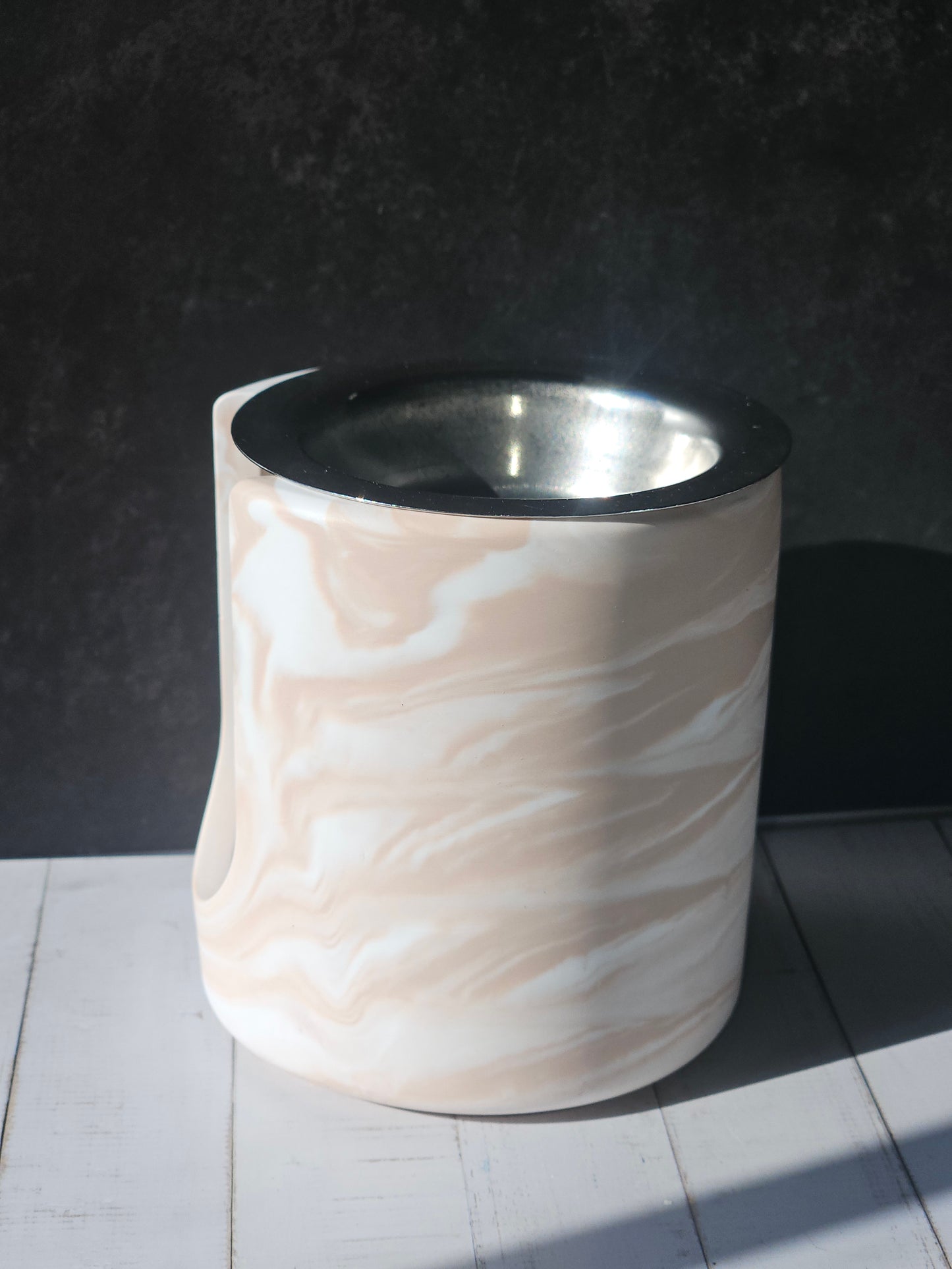 Marble Melts – Cylinder White/Pink