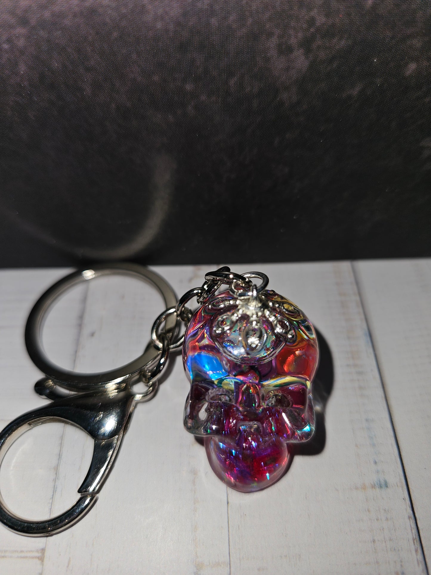 Glitter For Brains Skull Keychain