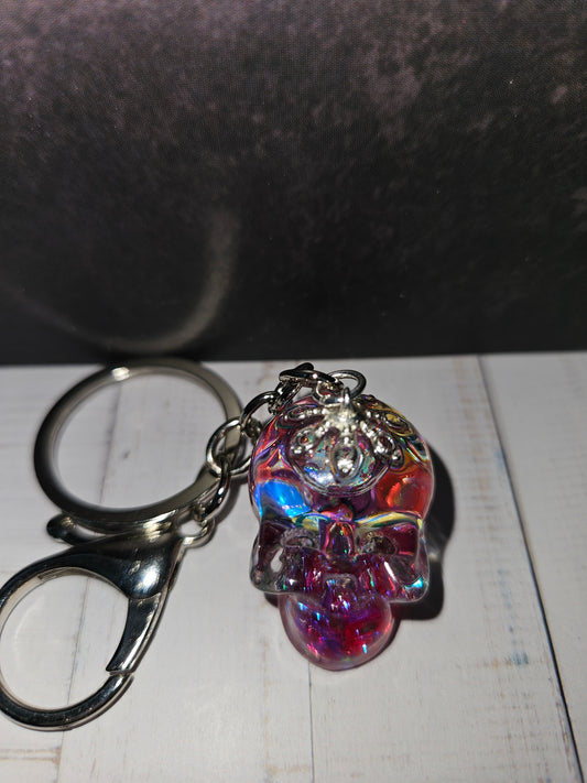 Glitter For Brains Skull Keychain