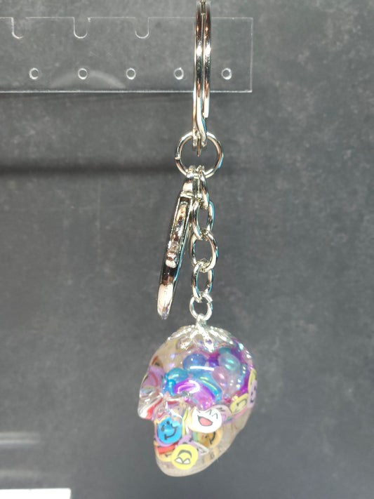 Glitter For Brains Skull Keychain