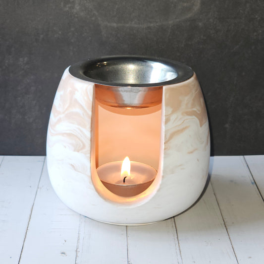 Marble Melts - Round White/Pink